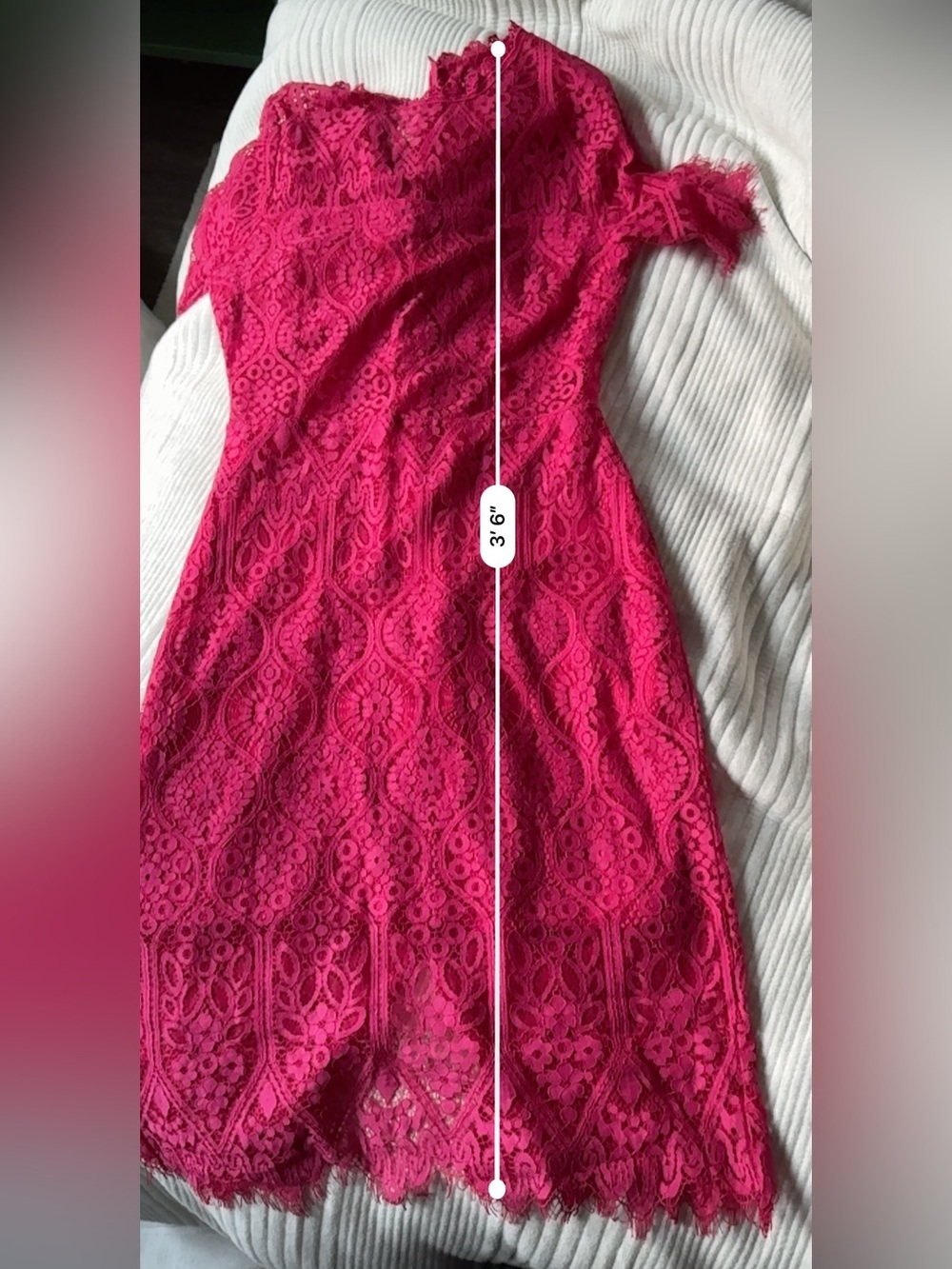 Lulus Remarkable Fuchsia Lace Mini Dress Barbiecore Sz M - Picture 5 of 5